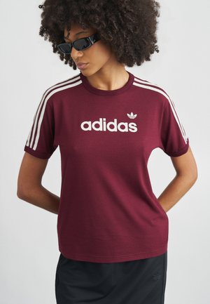 LINEAR TEE - T-shirt con stampa - maroon/off white