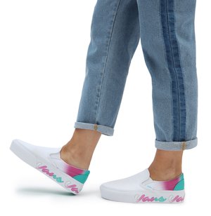 UA CLASSIC SLIP-ON PLATFORM - Półbuty wsuwane - spring fade wht/tr wht