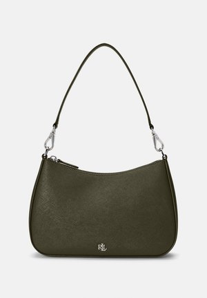 Lauren Ralph Lauren CROSSHATCH LEATHER MEDIUM DANNI BAG - Bolso de mano - dark olive