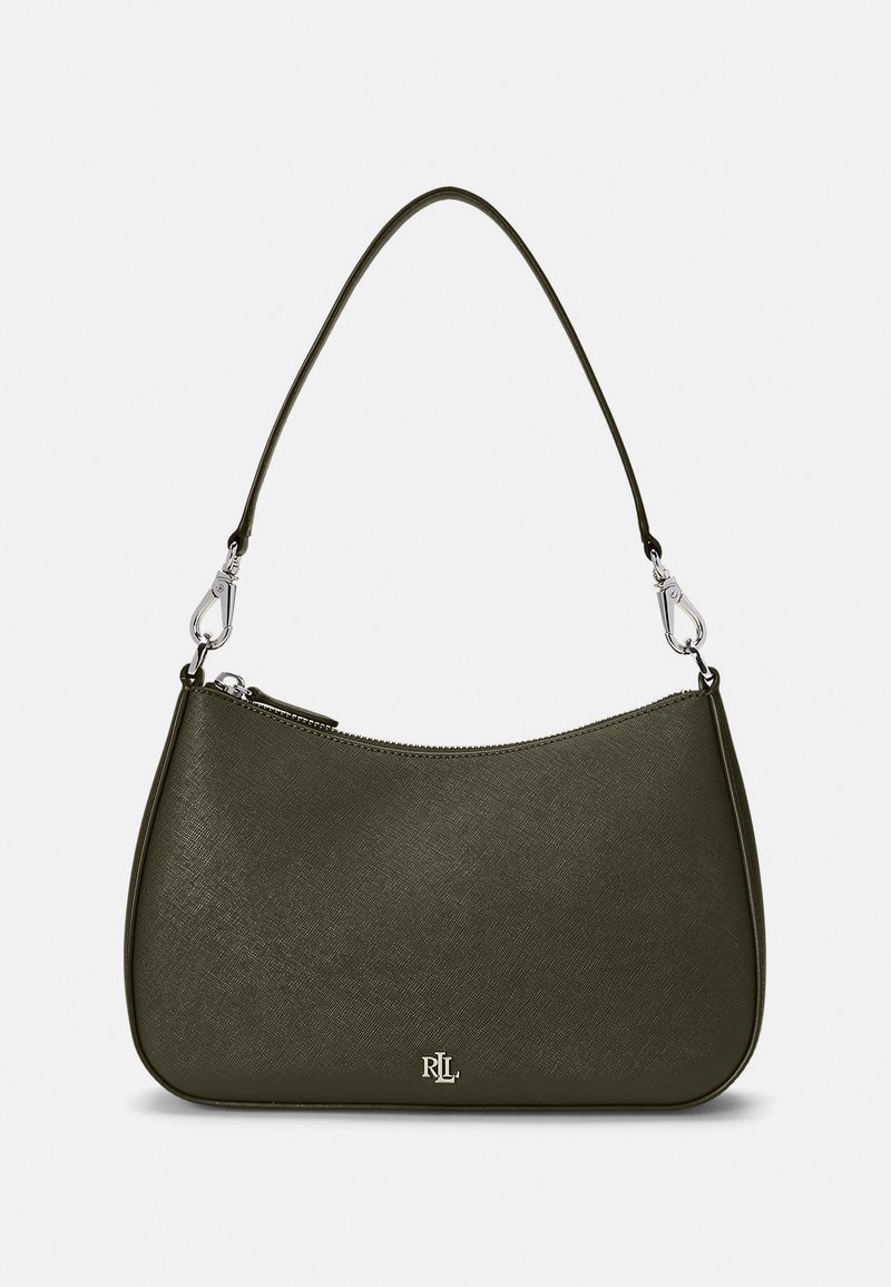 Lauren Ralph Lauren CROSSHATCH LEATHER MEDIUM DANNI BAG - Mala de mão - dark olive