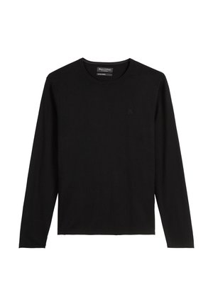 Zwart longsleeve T-shirt gemaakt van zachte katoen. Heeft een ronde hals, een relaxed fit en een subtiele logo op de borst. Geen zichtbare patronen.