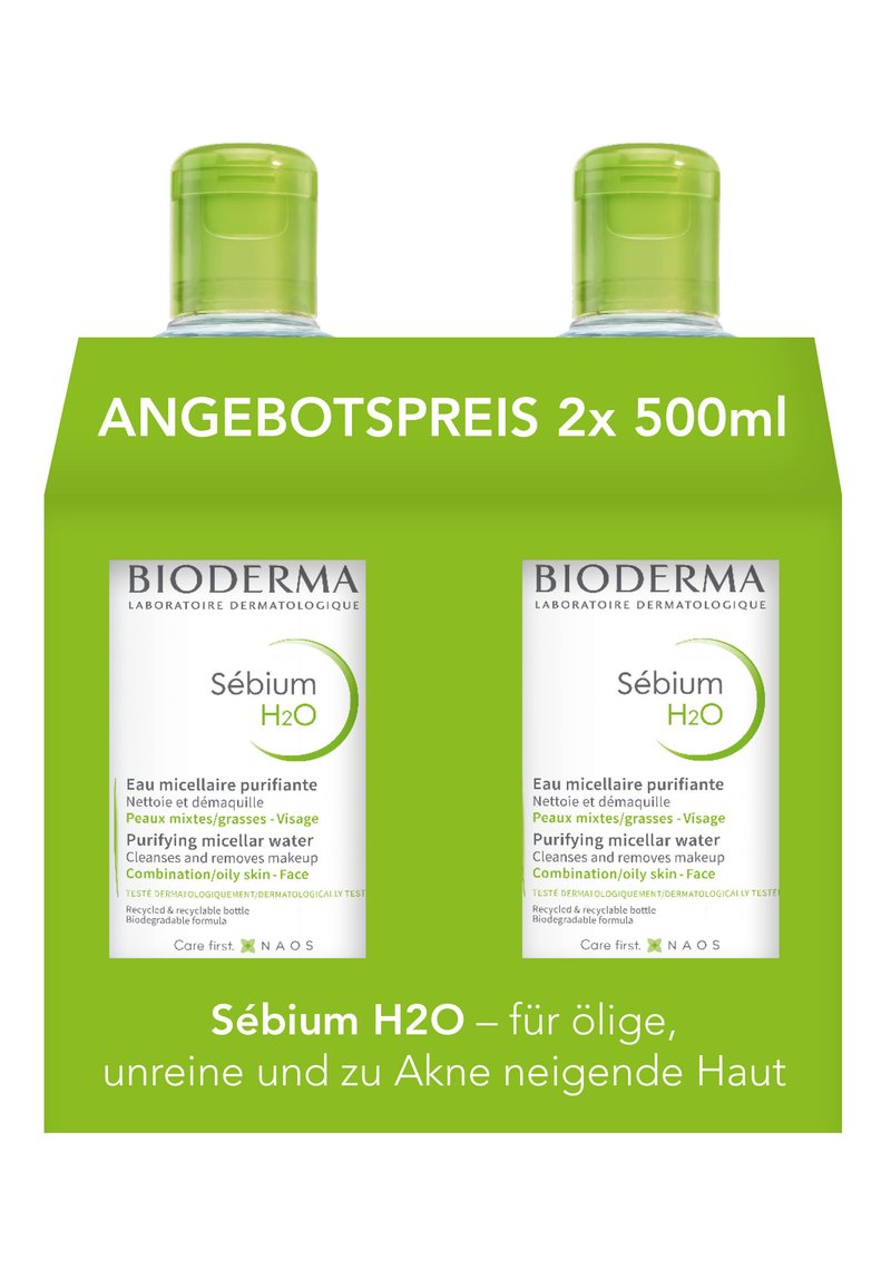 Bioderma - BIODERMA SÉBIUM H2O MIZELLENREINIGUNGSWASSER 2X500ML ZUM ANGEBOTSPREIS SÉBIUM H2O - Desmaquillante - transparent, Ampliar