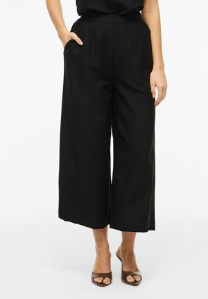 VILA VIPRISILLA HW CULOTTE PANTS/VOL/R - A-Linien-Rock - black beauty