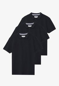 3 PACK SLIM - Poloshirts - black