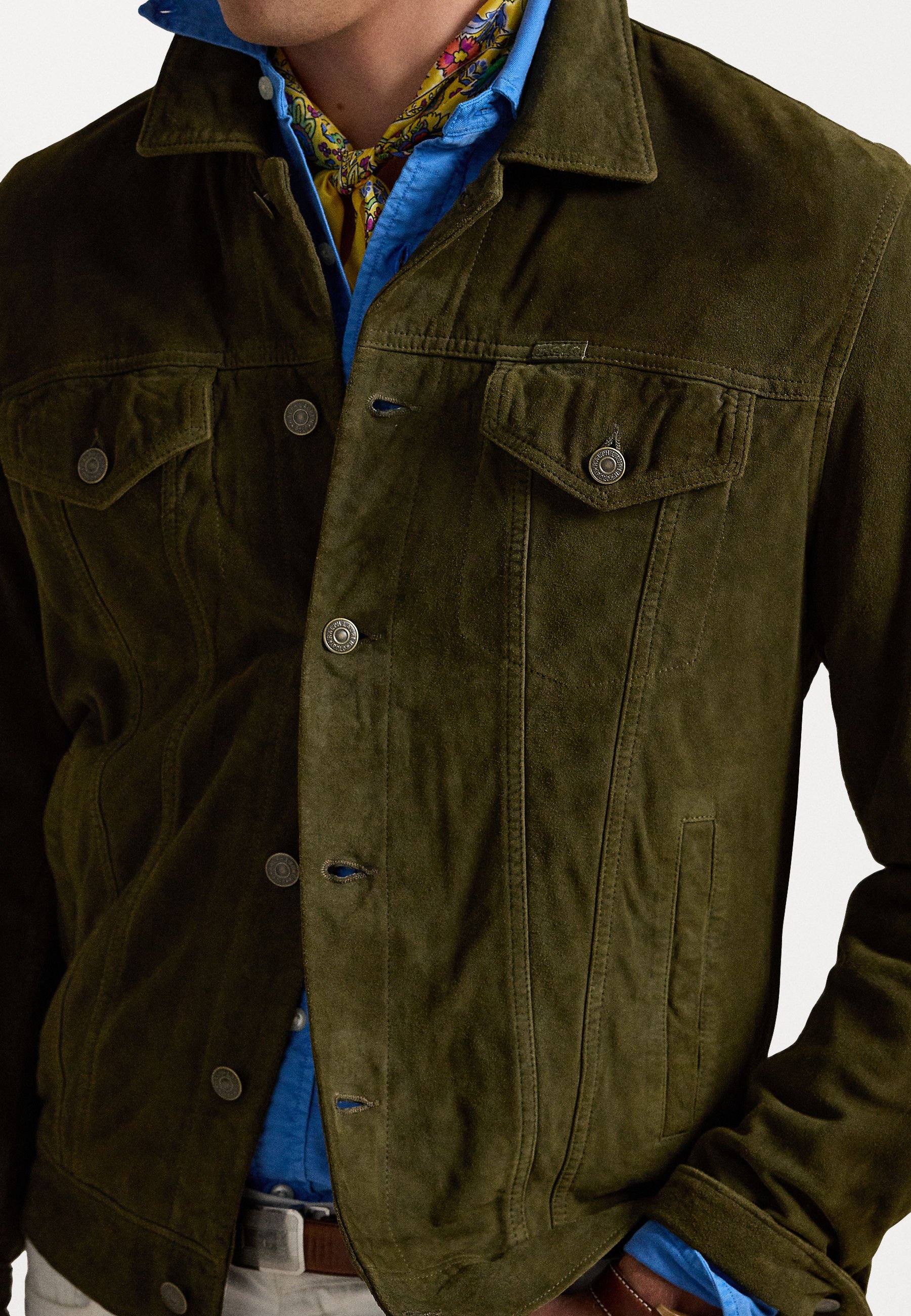 Polo Ralph Lauren SUEDE TRUCKER JACKET - Leather jacket