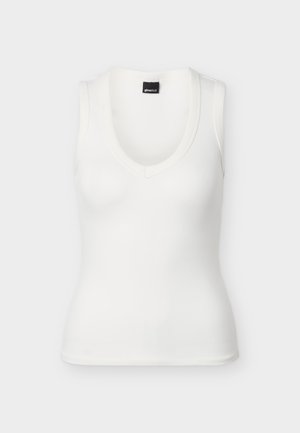 Gina Tricot, TIGHT V NECK TANK - Top - offwhite