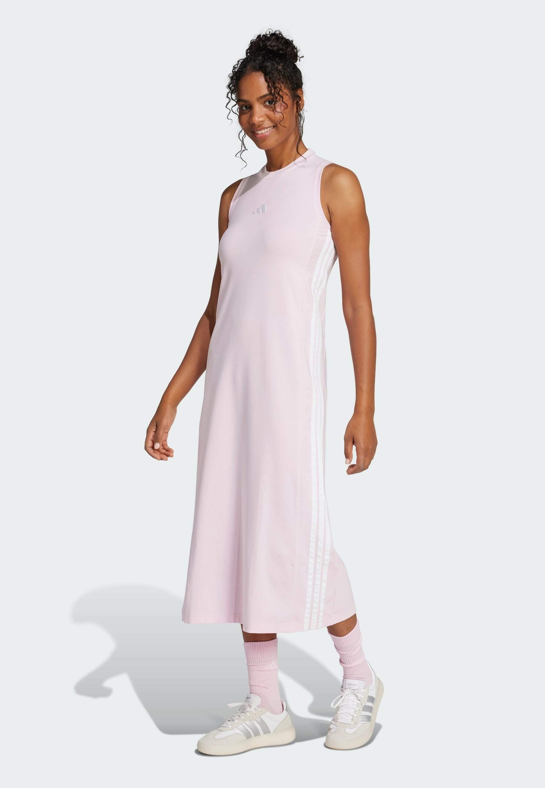 adicolor classics 3-stripes maxi dress adidas Originals Women's Dress, Small, Black The soft cotton blend single jersey fabric allows for effortless comfort in a dress thats cut to hug the body adidas Women's adicolor 3-Stripes Maxi