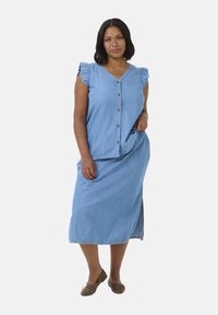 Kaffe Curve KCLOUISA  - Bluza - medium blue chambray