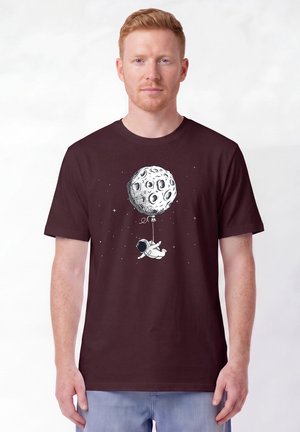 watapparel, FUNNY SPACEMAN UNISEX - T-shirt imprimé - red brown
