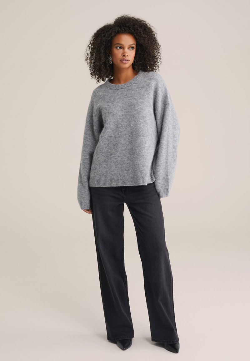Pull Femme à Grosses Boucles Gimmicks By BKE - Noir Gris, Taille L, Occasion Très Bon état