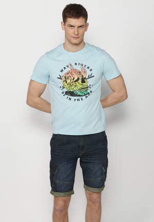 Print T-shirt - azul blue