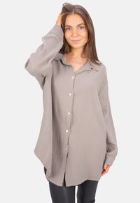 Seasons of April SUSIE MUSSELIN OVERSIZED - Button-down blouse - taupe