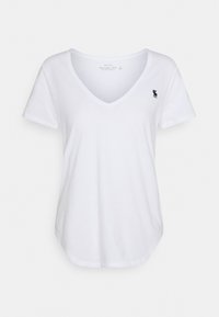 Abercrombie & Fitch 3-PACK SHORT-SLEEVE ICON V-NECK TOPS - T-shirt basic - BLACK/ WHITE/ NAVY