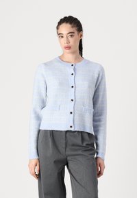 VILA VIAUDREY CHECK - Casaco de malha - kentucky blue