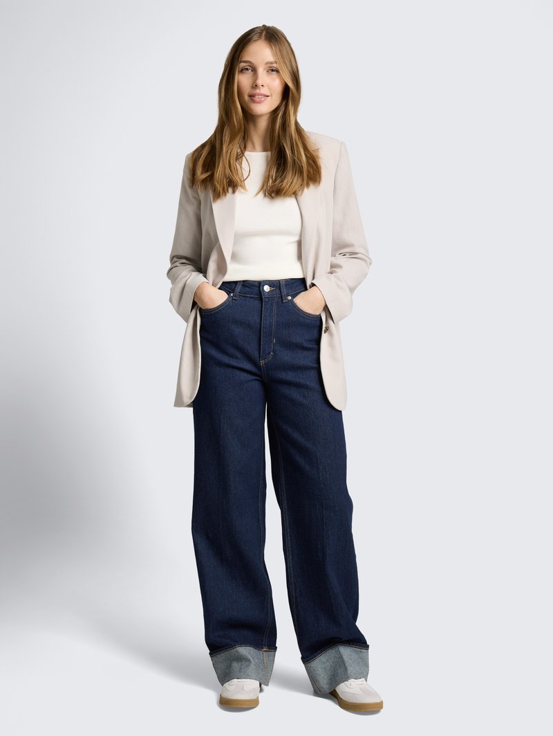 Tom Tailor Denim Wide leg donkerblauw denim
