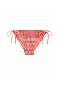Next TIE SIDE - Bikinio apatinė dalis - coral pink crochet