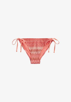 Next TIE SIDE - Bikinibukser - coral pink crochet