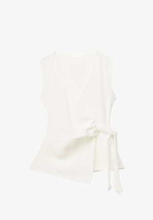 NA-KD, WRAP TIE STRUCTURED TOP - Débardeur - offwhite