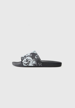 Pool slides - mottled black