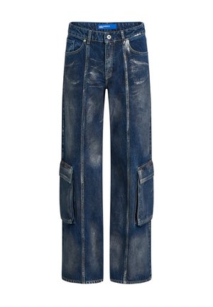 Karl Lagerfeld Jeans, KLJ MR RELAXED COATED DENIM - Straight leg jeans - coated blue