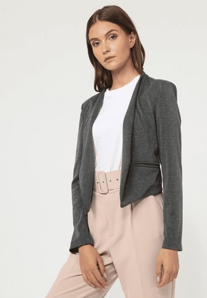 Outfitters Nation, CHAQUETA CORTA SIN SOLAPA BAJO ASIMÉTRICO ELEGANTE - Blazer - gris