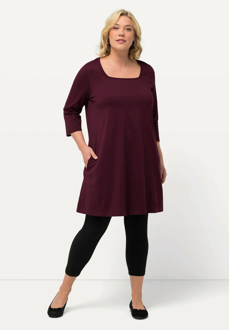 Ulla Popken A-LINE, 3/4-SLEEVE - Tunica - aubergine