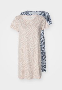 VIVANCE DREAMS BY LASCANA ZEBRA BIGSHIRT 2 PACK - Naktiniai marškinėliai - rose/blue