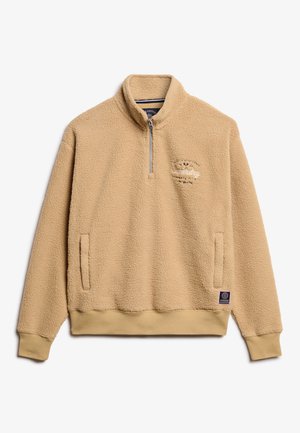 Superdry COUNTRY CLUB HALF ZIP  - Fleecepullover - shaker beige