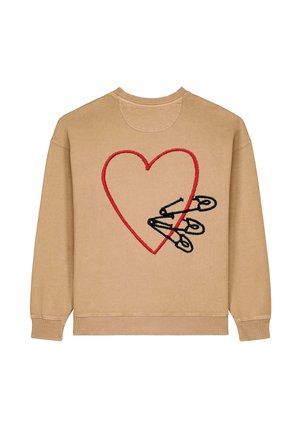 PINS EMBROIDERY OVERSIZE VINTAGE - Sweatshirt - washed beige
