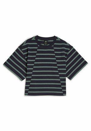 G-STAR, STRIPE T-SHIRT - T-shirt print - osaka blue granite green double stripe