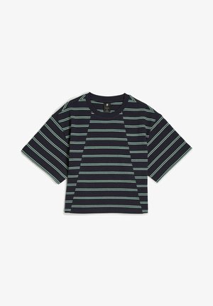 G-STAR, STRIPE T-SHIRT - T-shirt print - osaka blue granite green double stripe