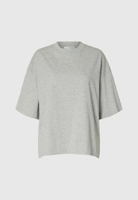 SLFCOL TEE NOOS - Osnovna majica kratkih rukava - light grey melange