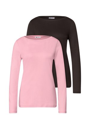 Street One LANGARM SHIRTS MIT BOAT NECK IM 2ER-PACK - Longsleeve - black coffee vintage blush