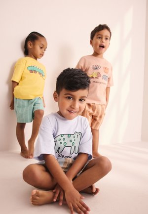 Next, REGULAR FIT - 3 PACK   - Nattøj sæt - blue yellow pink striped animal