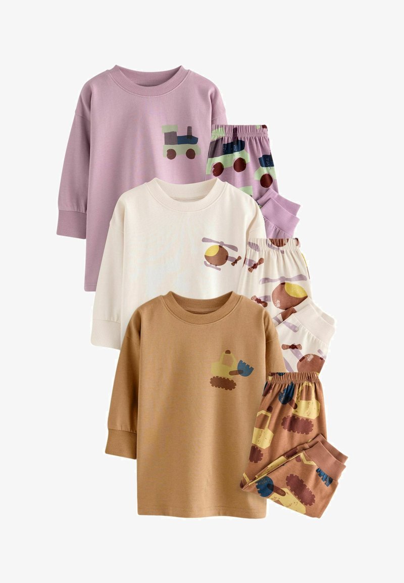 Next 3 PACK REGULAR FIT SET - Pyjama set - pink rust cream transport