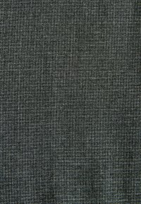 Dark gray woven fabric texture with a fine crosshatch pattern of lighter and darker threads.