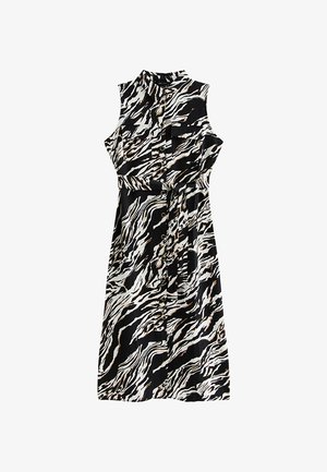 New Look, ZEBRA PRINT SLEEVELESS MIDI SHIRT DRESS - Blousejurk - black pattern