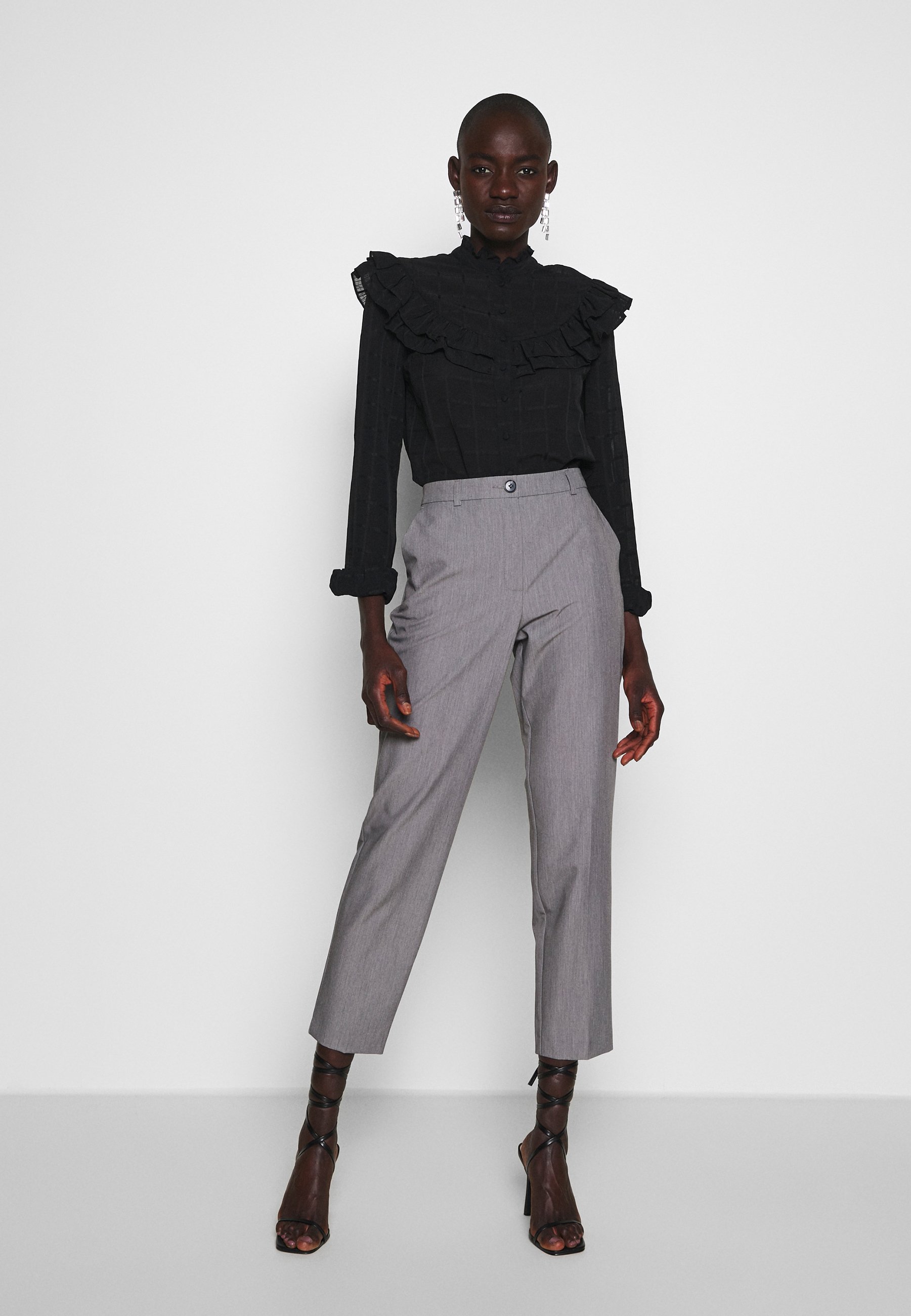 white ankle grazer trousers uk