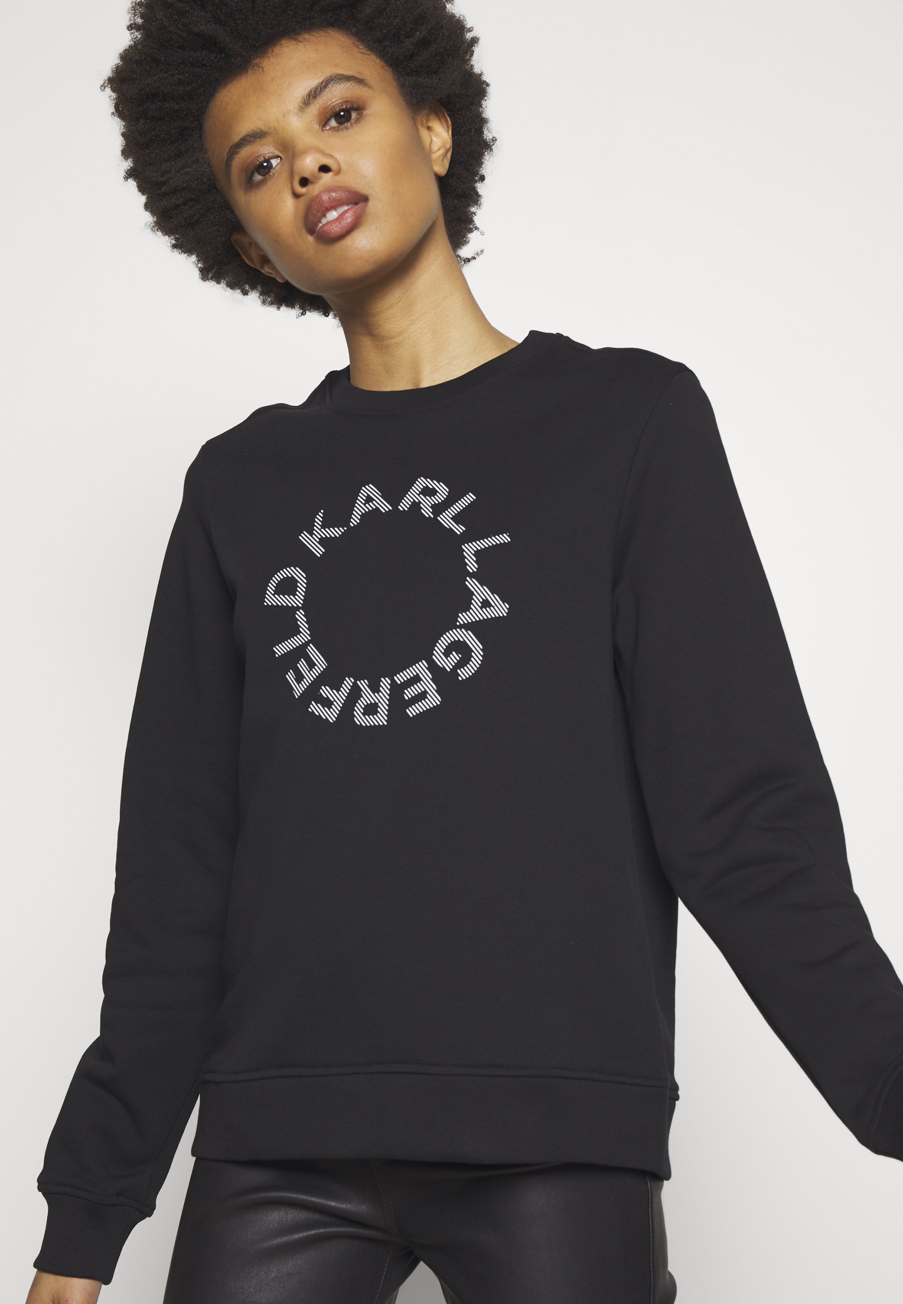 KARL LAGERFELD CIRCLE LOGO Sweatshirt black Zalando.no KARL LAGERFELD COLD SHOULDER - Sweatshirt - black