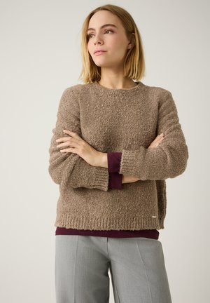 STRUKTUR - Strickpullover - taupe melange