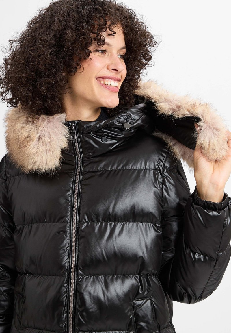 Plumas Negra Plumifero Plumas Mujer Geox BACKSIE Abrigo De