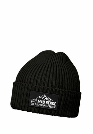 MIT PATCH SPRUCH ICH MAG BERGE AUFDRUCK LUSTIG - Beanie - schwarz