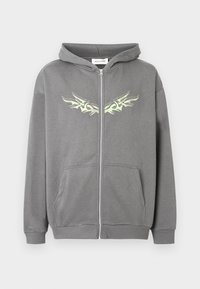 UNISEX - Sudadera con cremallera - castlerock/neon green