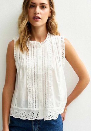 New Look BRODERIE ANGLAISE SLEEVELESS  - Top - white