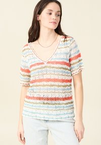 BONOBO Jeans MIT KURZEN ÄRMELN - Camiseta estampada - violet clair