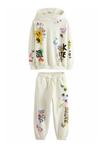 Next JOGGERS SET  - Verryttelypuku - ecru graffiti