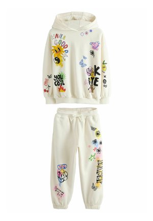Next JOGGERS SET  - Träningsset - ecru graffiti