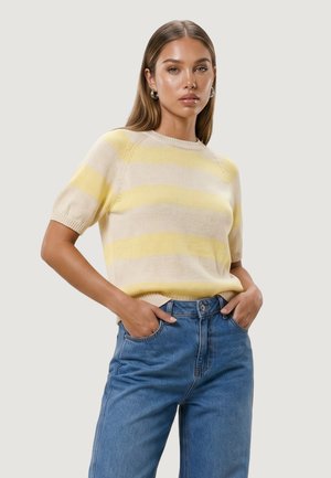 I AM, MAGLIA COTONE RIGATA 1810 - T-shirt imprimé - yellow-beige