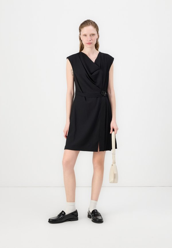 COWL NECK DRESS WITH PLEATS AND FAUX WRAP - Cocktail dress / Party dress3