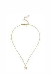 Gouden ketting met een kleine sterpendant. De ketting heeft fijne schakels en een verstelbare lengte met een sluiting.